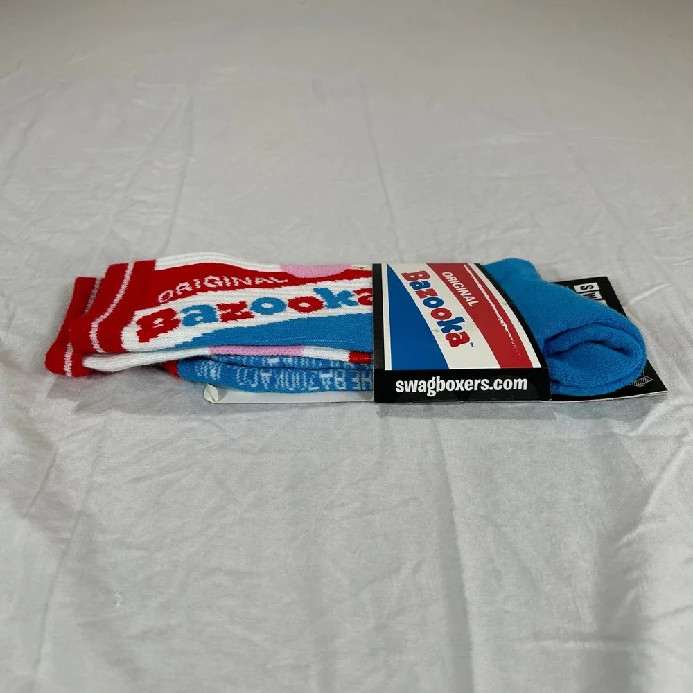 SWAG Performance Socks Original Bazooka Joe Bubble Gum Mens Crew One Size NEW